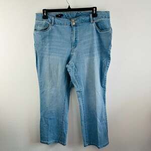 Ellos Light Wash Straight Leg Jeans Size 18W